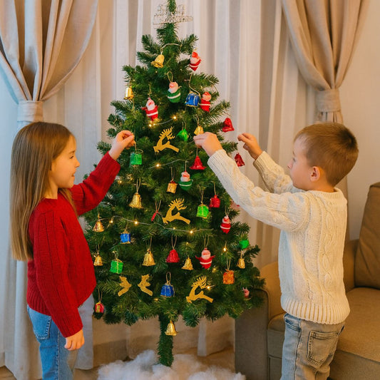 Christmas Tree Decoration Combo Hanging Ornaments Pack of 55