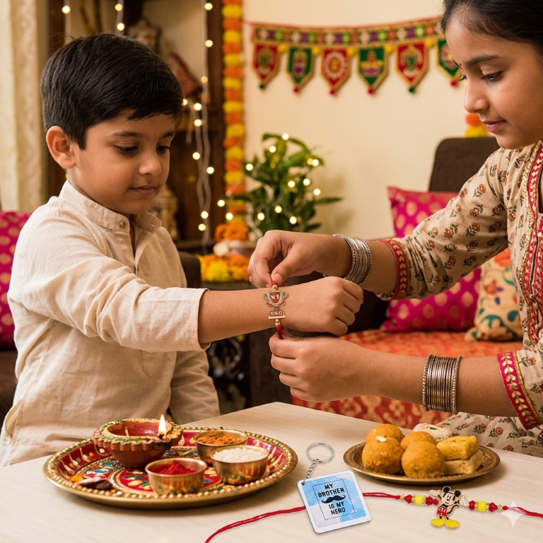 No.1 Bro & Mickey Rakhi Set of 2 | Designer Rakhi for Brother