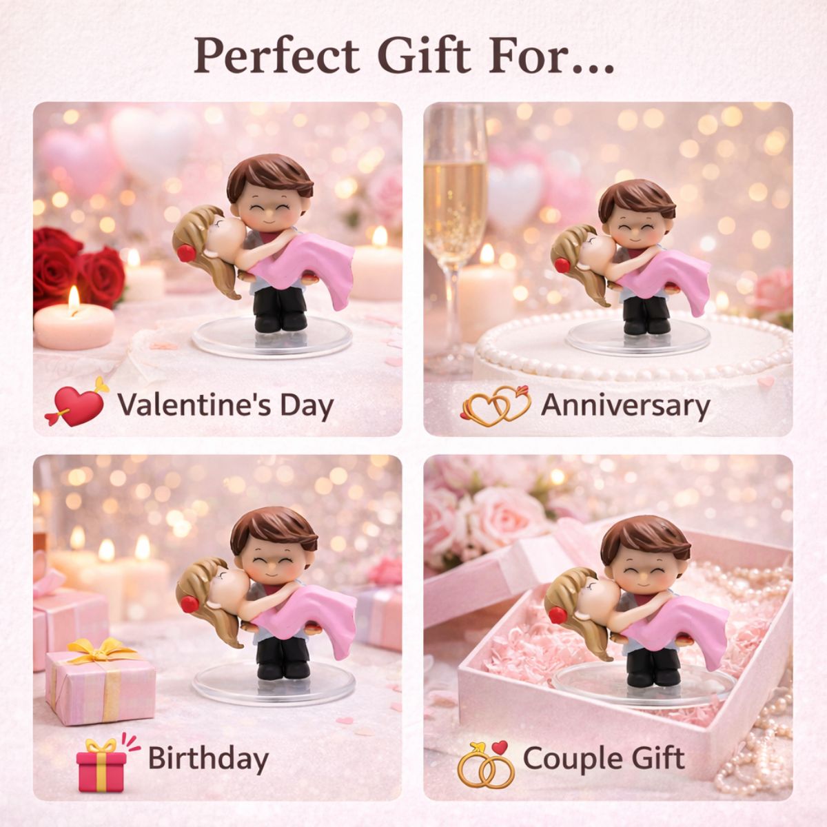 Cute Romantic Couple Miniature | Bride Groom Resin Showpiece for Home Decor | Valentine - image 5
