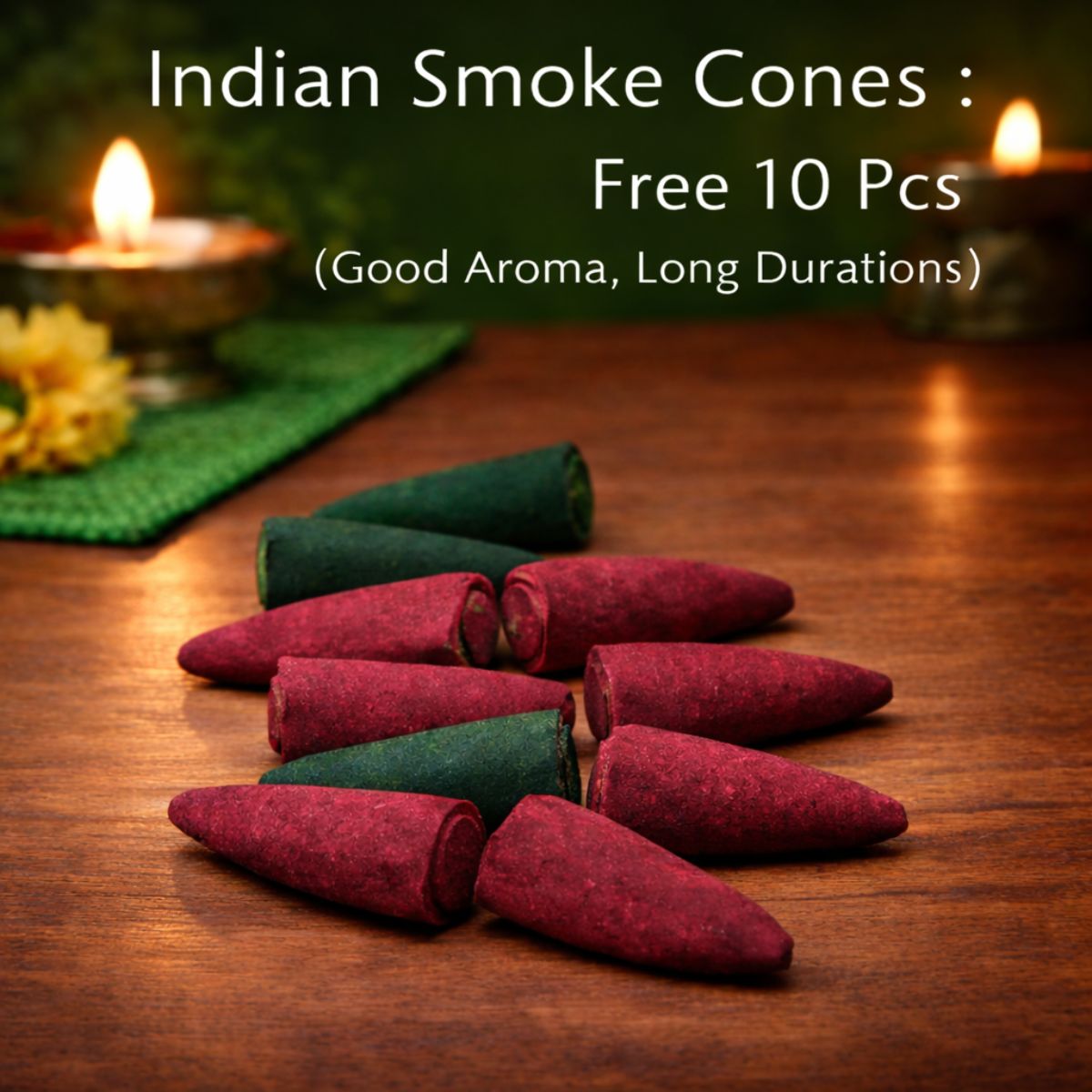 Tiny Shiny Polyresin Meditating Monk Buddha Smoke Backflow Cone Incense Holder Decorative Showpiece with 10 Free Smoke Backflow Scented Cone Incenses - image 5