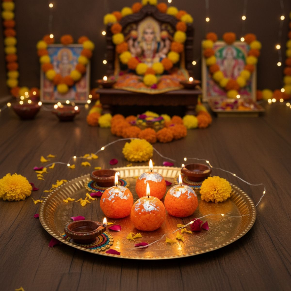 4pc Mootichoor Ladoo Candle Set