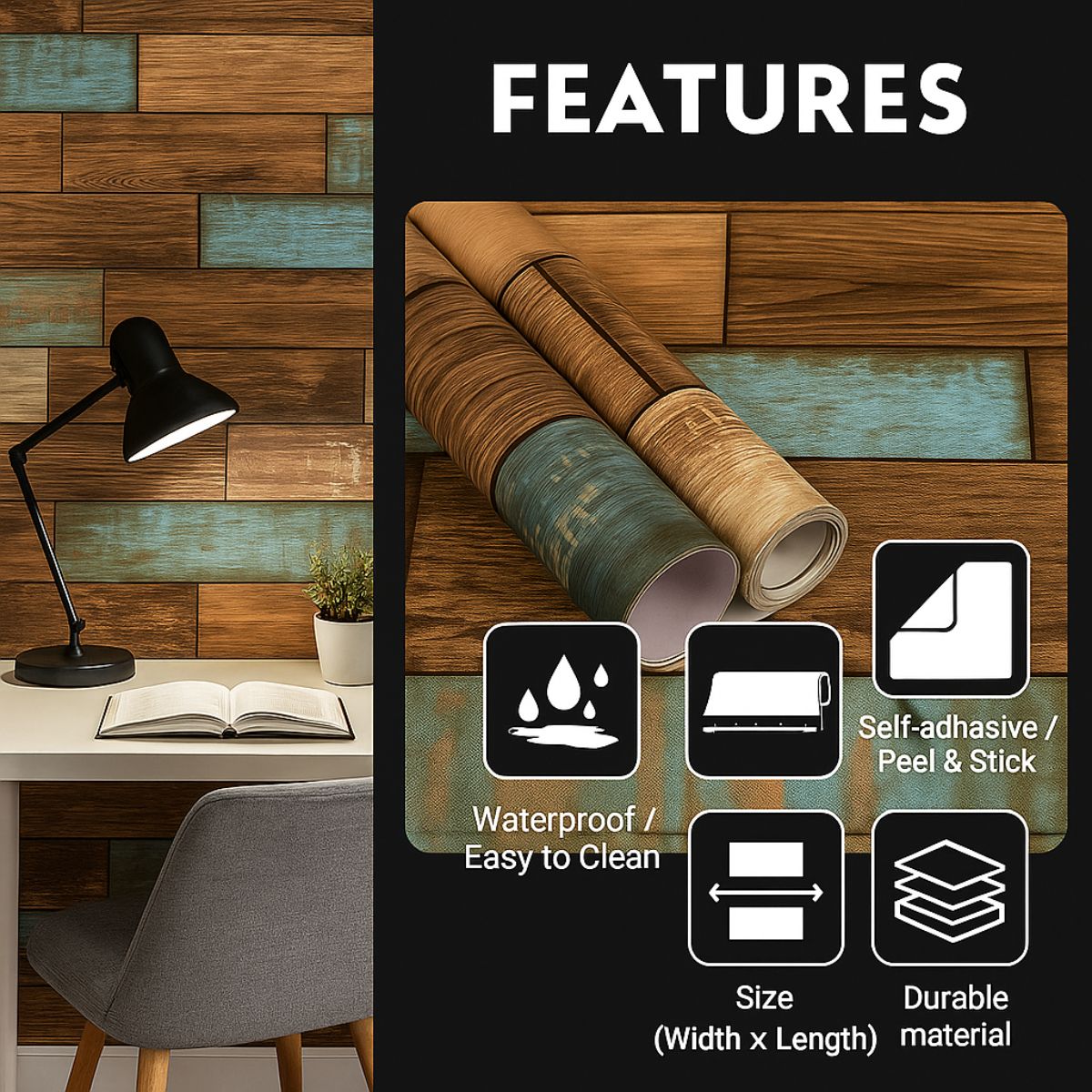 Tiny Shiny Wood Brick Wallpaper for Walls