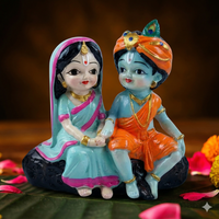 Divine Little Radha Krishna Figurine | Cute Spiritual Home & Car Decor