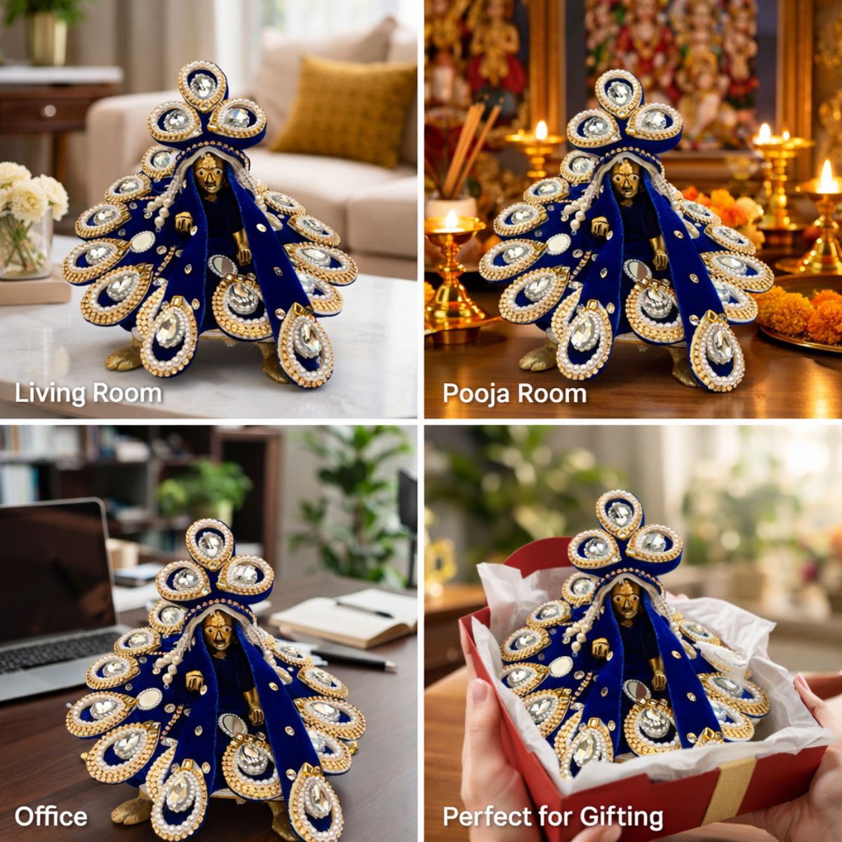 Tiny Shiny Laddu Gopal Poshak Thakur Ji Dress Heavy Designer Dress for Kanha Ji Fancy Dress for Bal Krishna Janmaasthmi Special for Ladoo Gopal Ji (Size-2 , Inch-6)