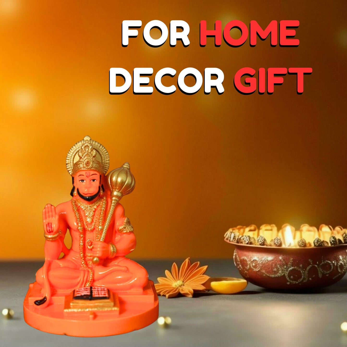 Tiny Shiny Hanuman Ji Murti Idol Blessing with Gada