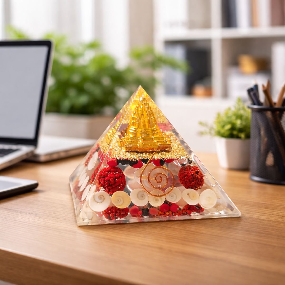 Maha Laxmi Pyramid with Shree Yantra 70 mm