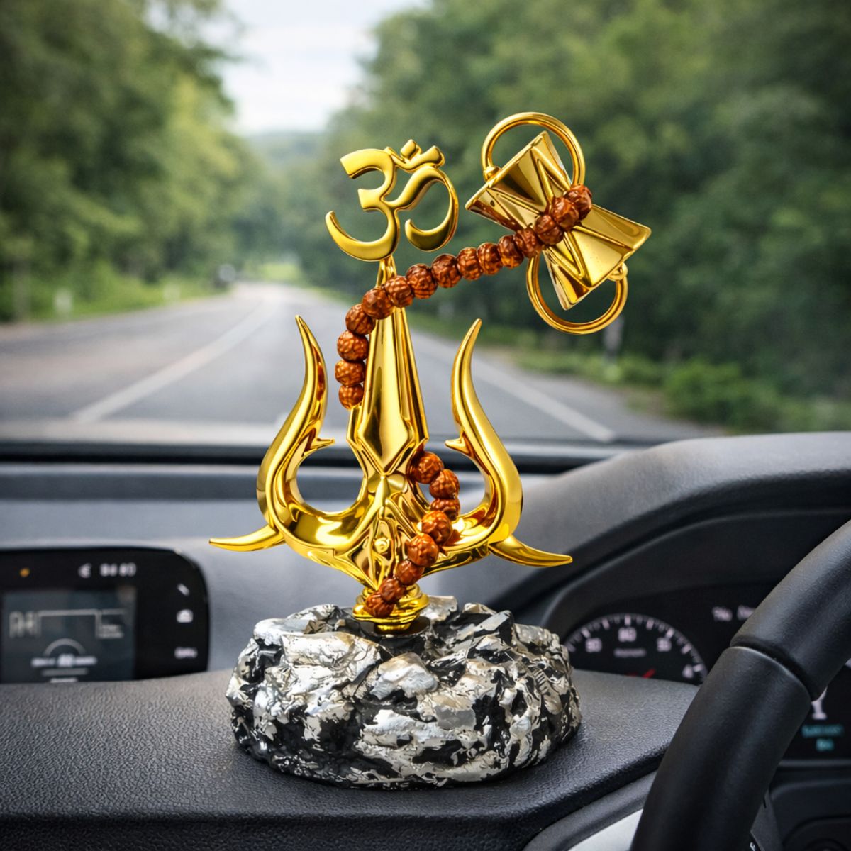 Shiva Trishul Idol with Om 10.5 cm