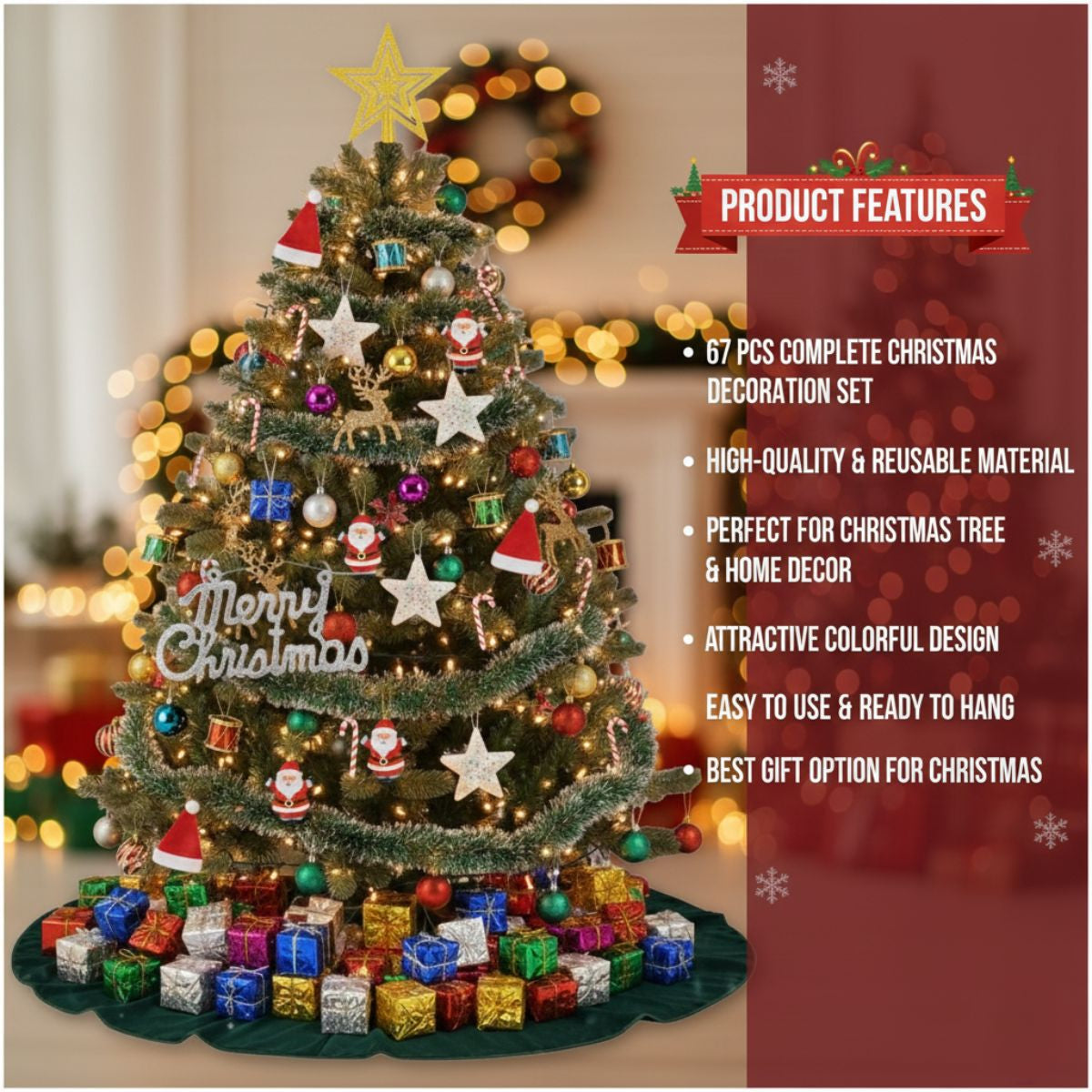3 Feet Christmas Tree with 67 Decoration Items