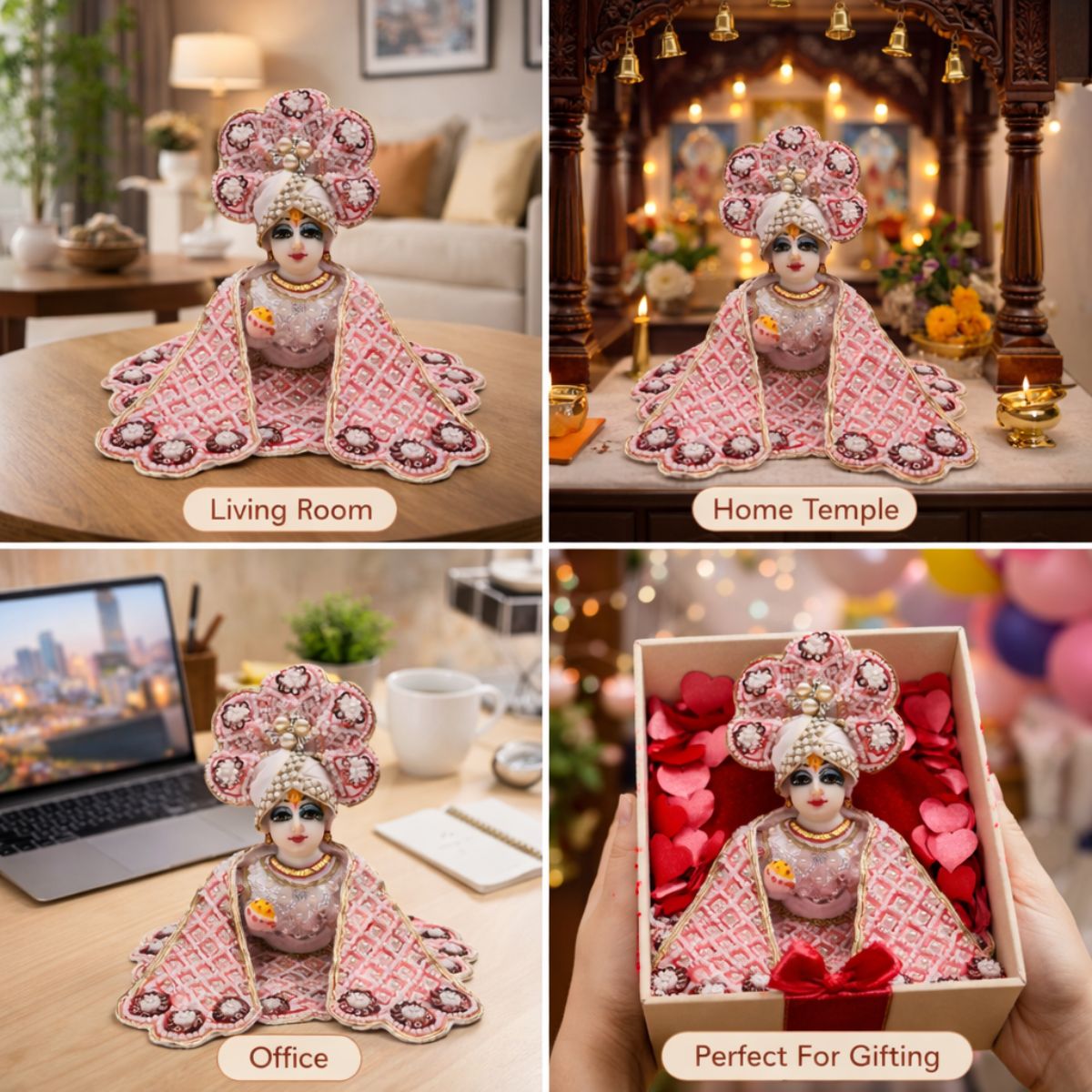 Tiny Shiny Laddu Gopal Poshak Thakur Ji Dress Heavy Designer Dress for Kanha Ji Fancy Dress for Bal Krishna Janmaasthmi Special for Ladoo Gopal Ji (Size- 0 to 6)