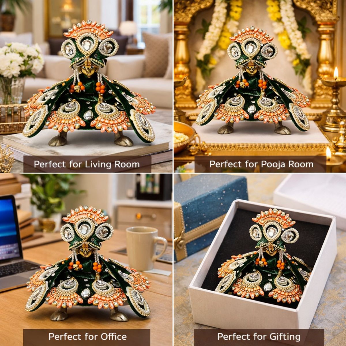 Tiny Shiny Laddu Gopal Poshak Thakur Ji Dress Heavy Designer Dress for Kanha Ji Fancy Dress for Bal Krishna Janmaasthmi Special for Ladoo Gopal Ji (Size-2)