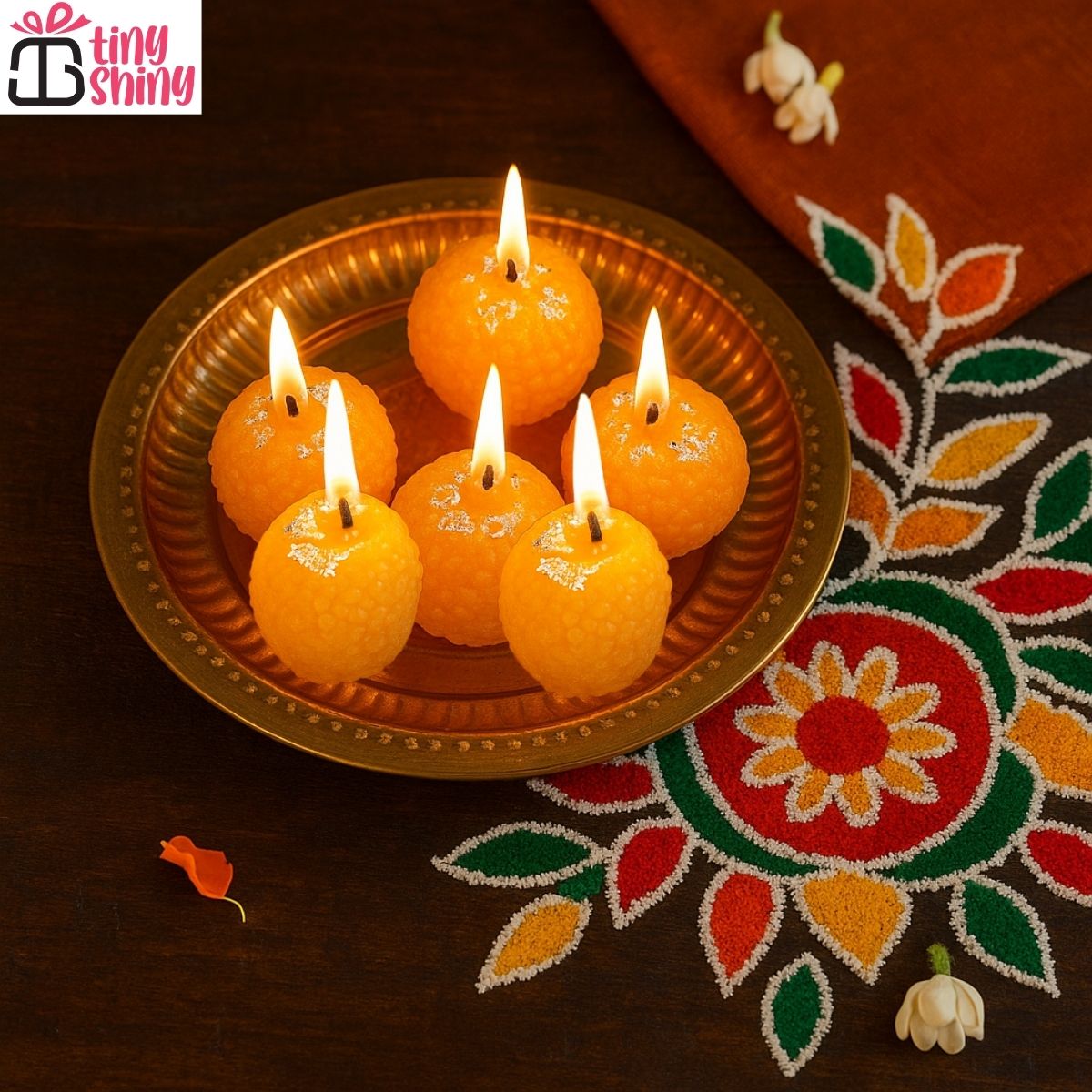 6Pc Mootichoor Ladoo Scented Candle Set
