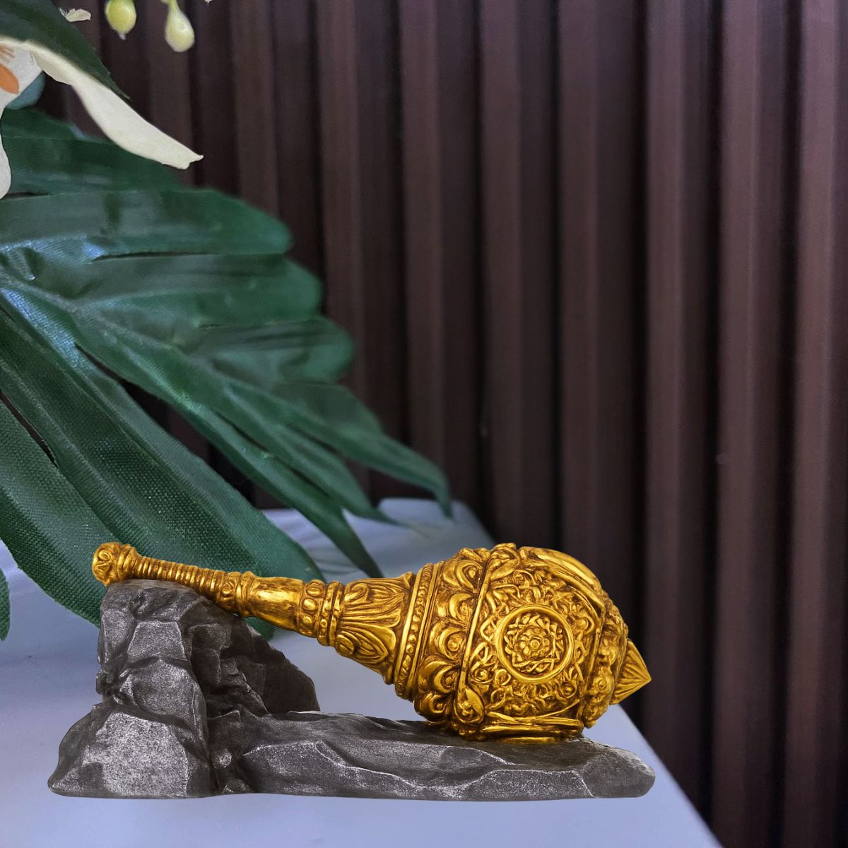 Tiny Shiny Hanuman Ji Gada Bajrang Bali Resin Idol – Decorative Statue for Pooja Room, Home, Office & Living Room | Spiritual Blessing Figurine | Table & Interior Decor Gift - image 6