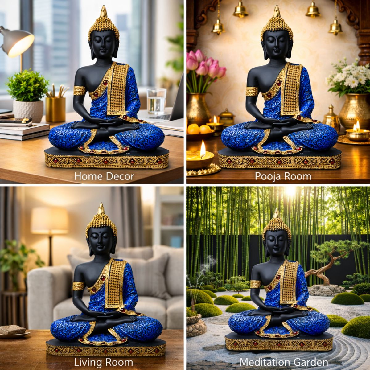 Buddha Statue for Home Decor | Buddha Showpiece | Buddha Idol for Home | Monk Buddha Figurines Buddha Statue for Home Vastu | Sitting Buddha Murti Decorative Showpiece - image 6