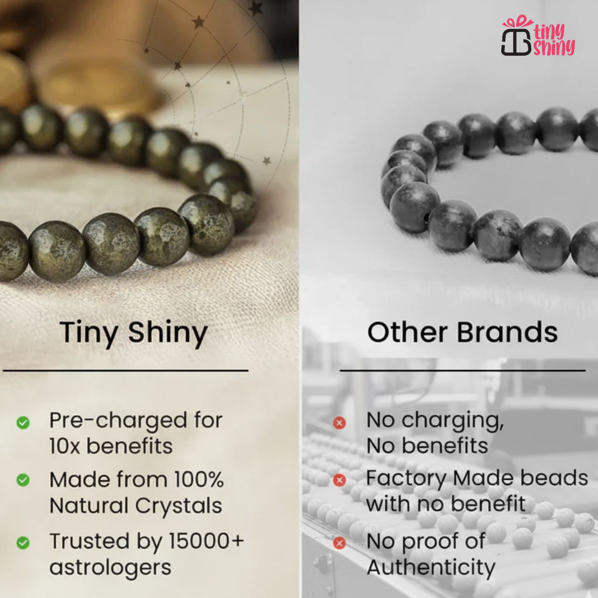 Pyrite Stone Bracelet – Natural Fool’s Gold Crystal Beads for Wealth, Success & Protection, Stretchable Handmade Bracelet for Men & Women - image 4