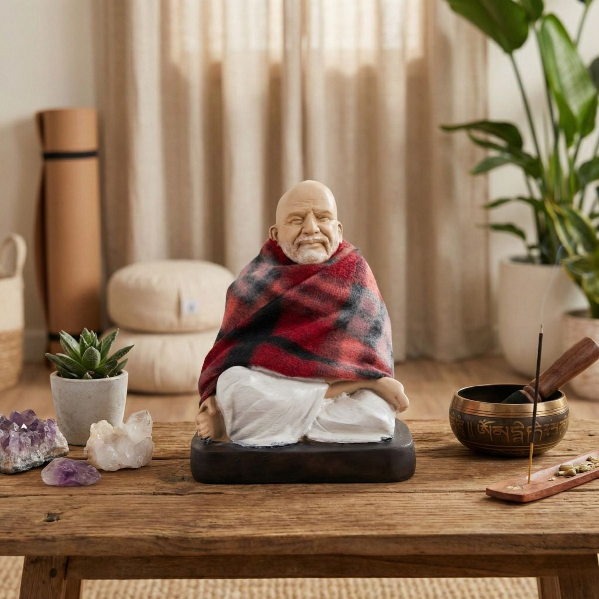 Neem Karoli Baba Sitting Statue 17 cm