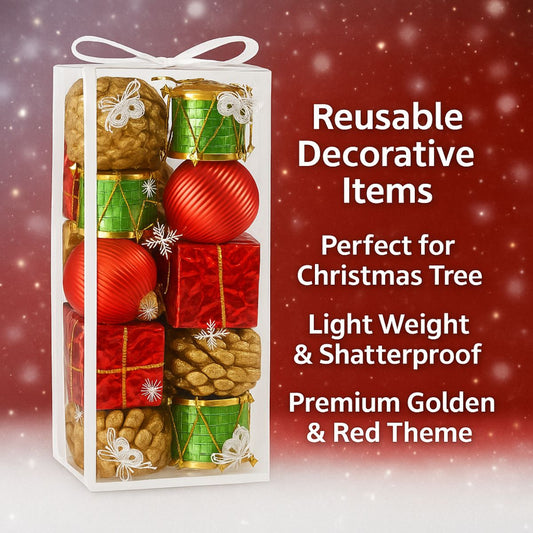 Christmas Tree Decoration Combo Hanging Ornaments Pack of 20