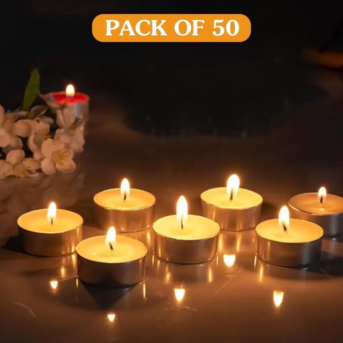 50 Pcs Tealight Candles