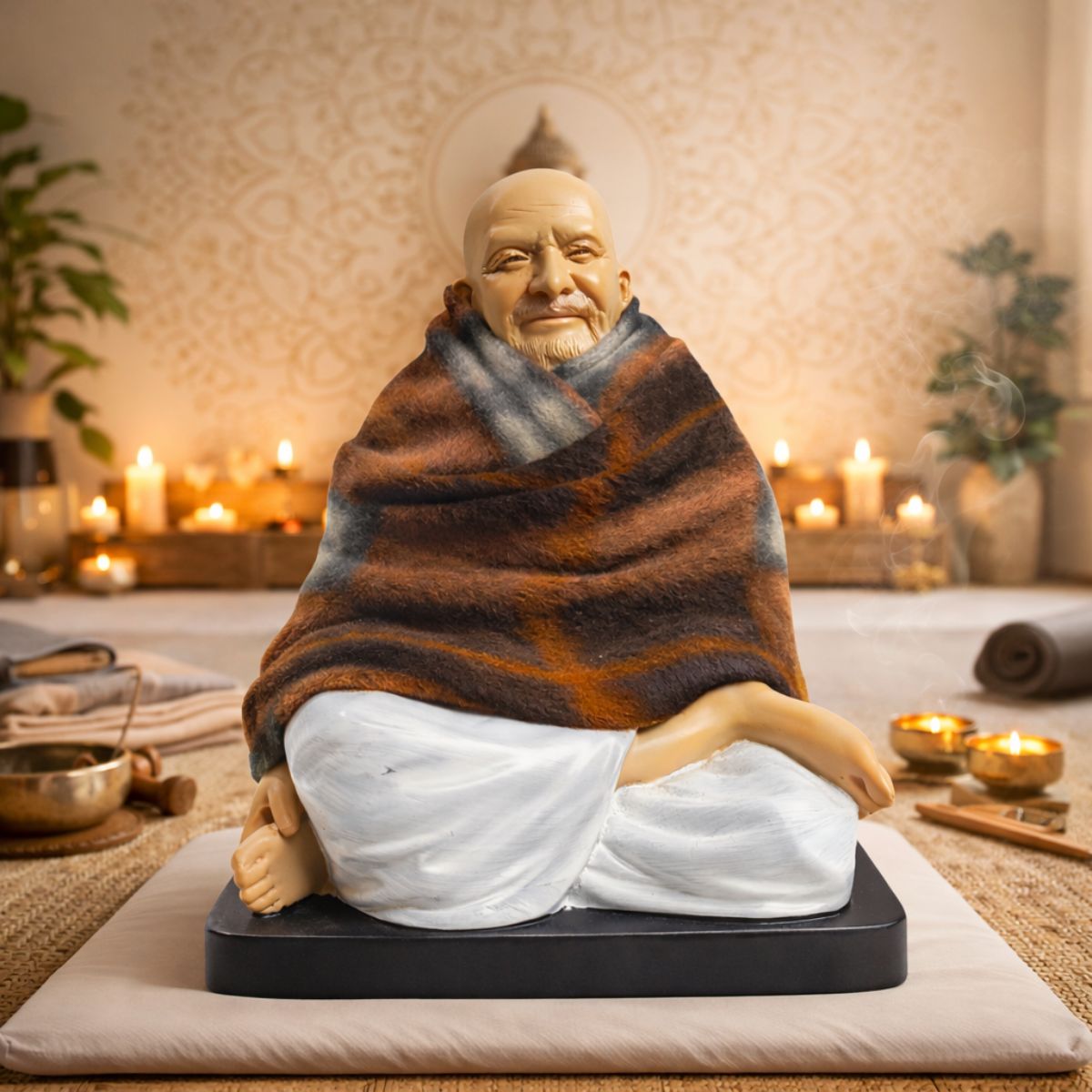 Neem Karoli Baba Sitting Statue 17 cm