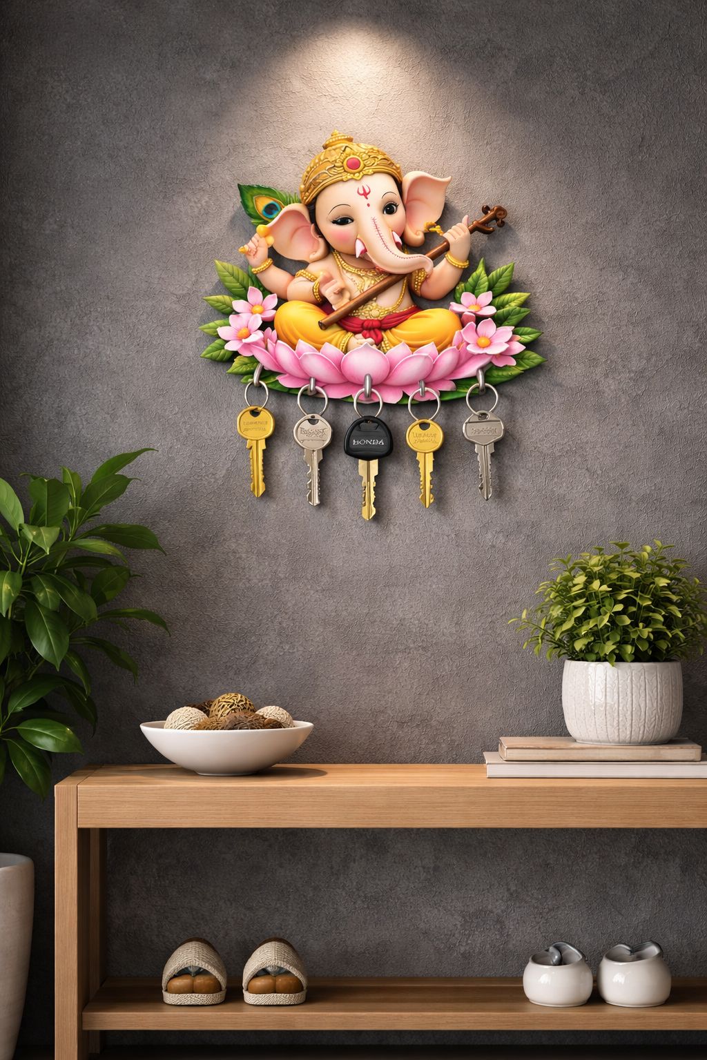 Baby Ganesha Key Holder Wall Stand