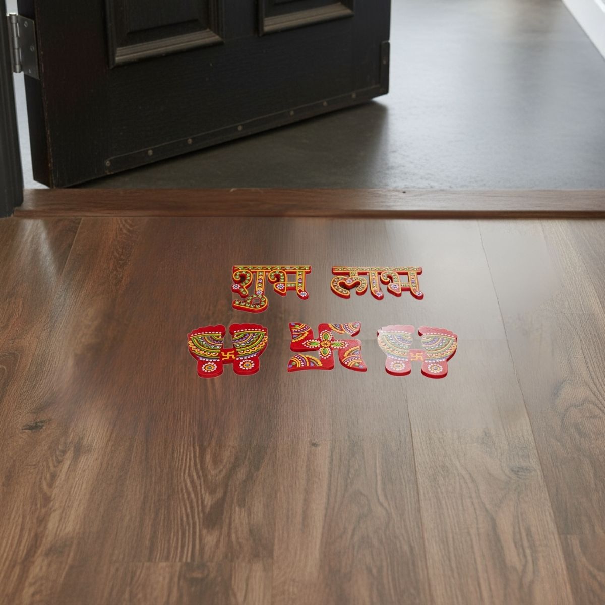 shubh labh for Door Entrance with laxmi feet(charan),satiya/Swastik Stickers