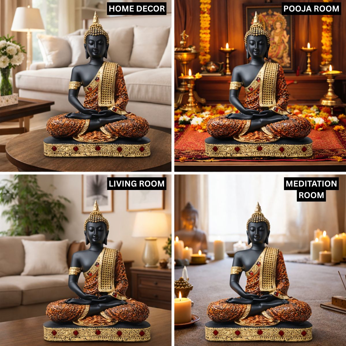 Buddha Statue for Home Decor | Buddha Showpiece | Buddha Idol for Home | Monk Buddha Figurines Buddha Statue for Home Vastu - image 6