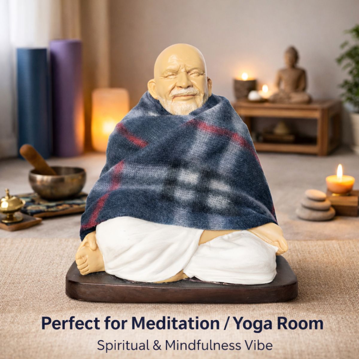 Neem Karoli Baba Sitting Statue 17 cm