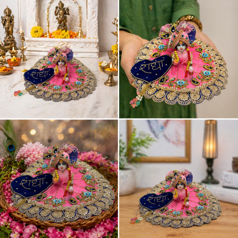 Tiny Shiny Laddu Gopal Poshak Thakur Ji Dress Heavy Designer Dress for Kanha Ji Fancy Dress for Bal Krishna Janmaasthmi Special for Ladoo Gopal Ji (Size-1 to 6)