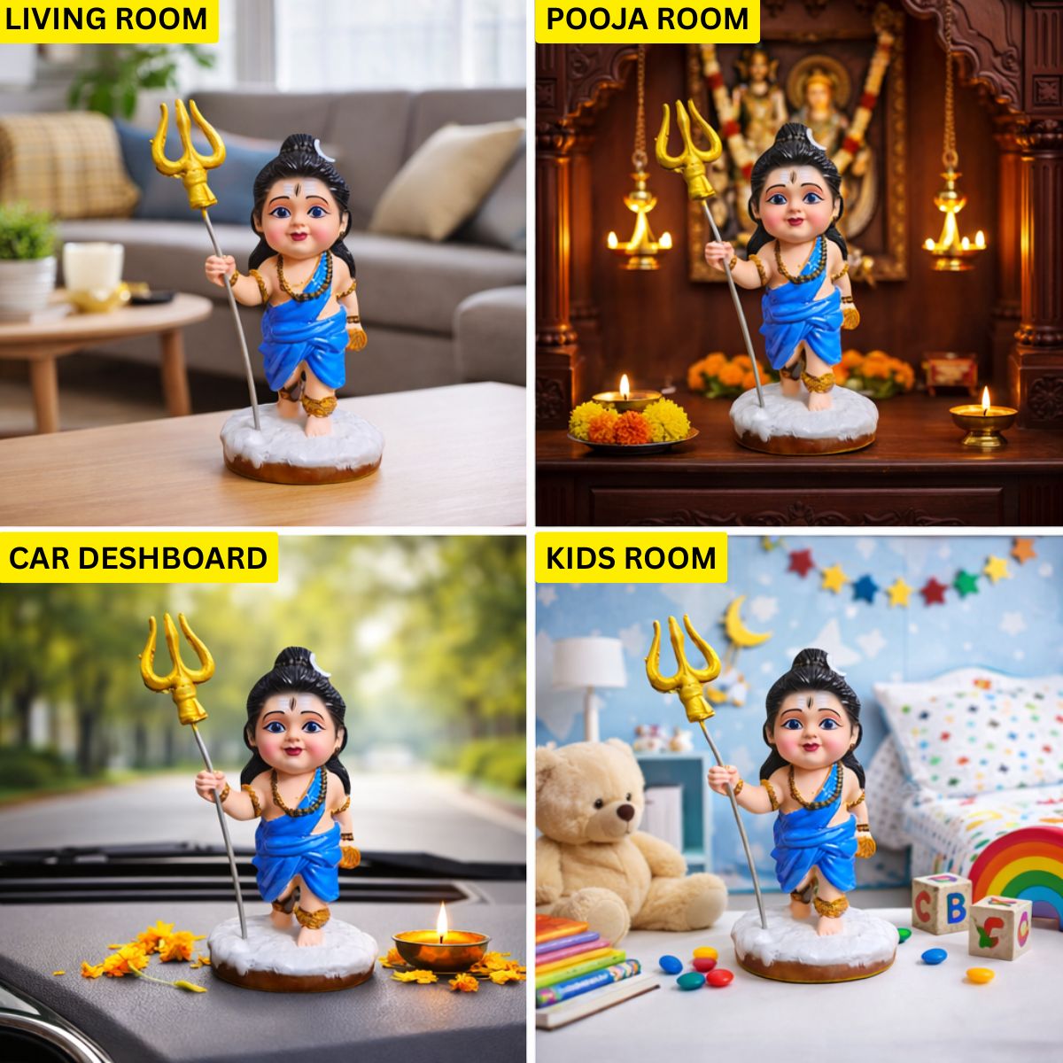 Tiny Shiny Baal Shiv JI Cute Littel Baal Shiv Idol Status Good Luck