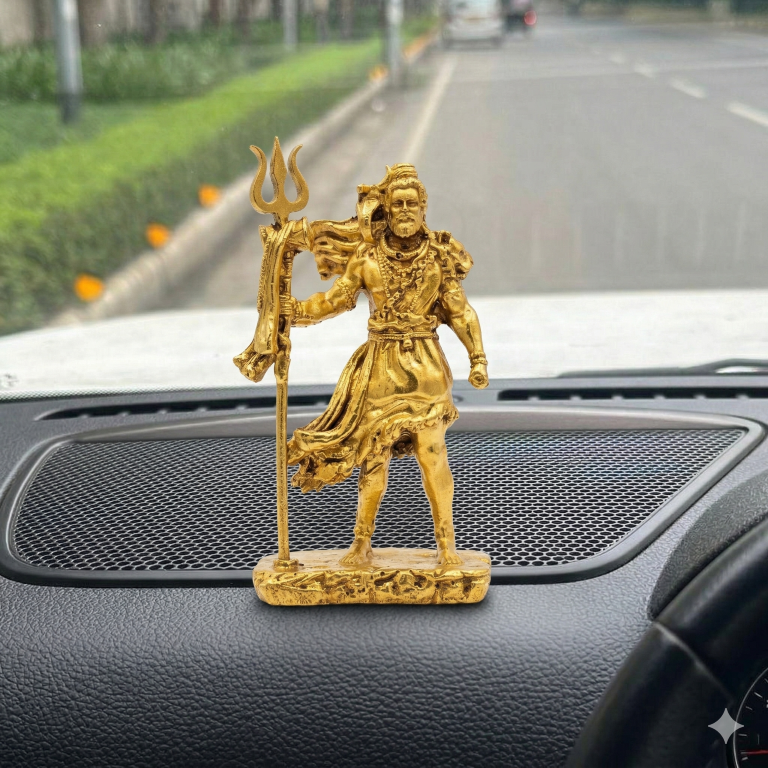 Lord Shiva Mahadev Standing Figurine with Trishul | Spiritual Home & Car Decor