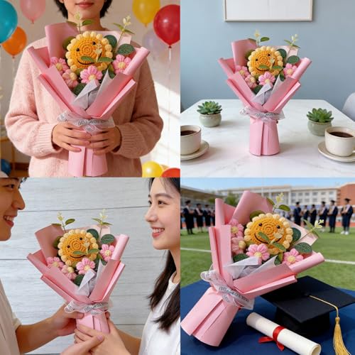 Crochet Sunflower Bouquet Decor