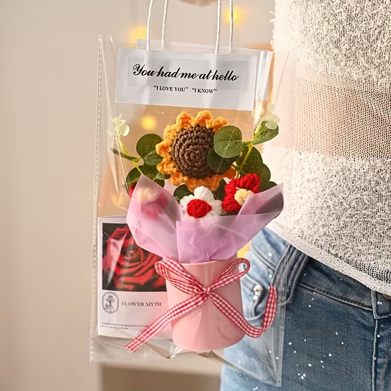 Crochet Flower Pot Bouquet