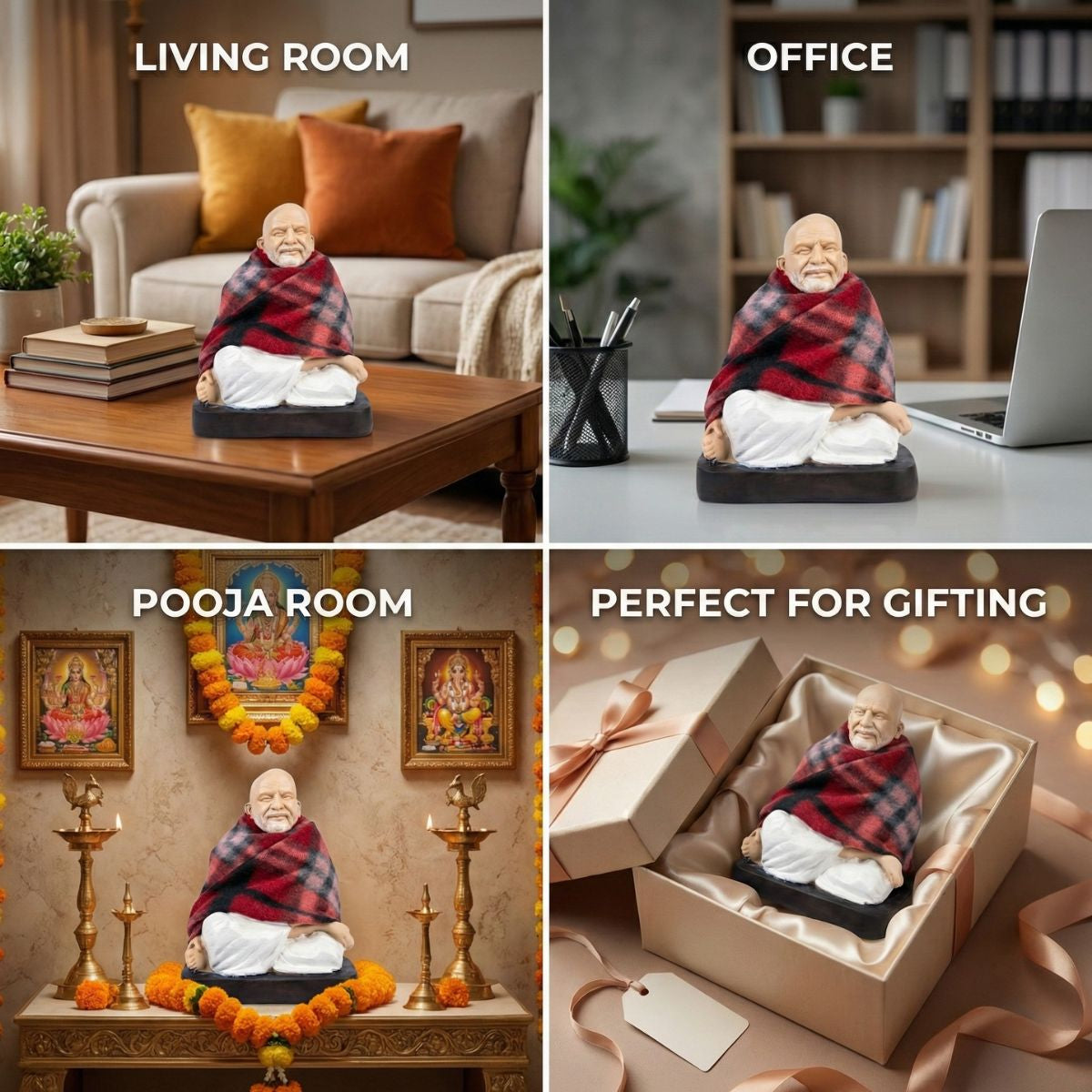 Neem Karoli Baba Sitting Statue 17 cm