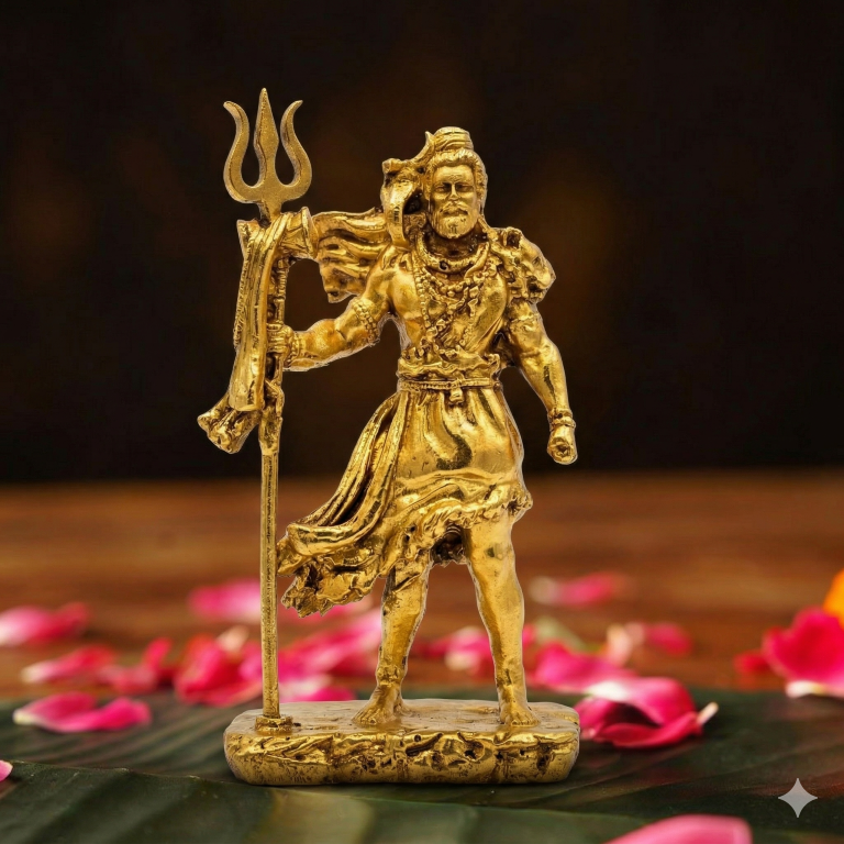 Lord Shiva Mahadev Standing Figurine with Trishul | Spiritual Home & Car Decor