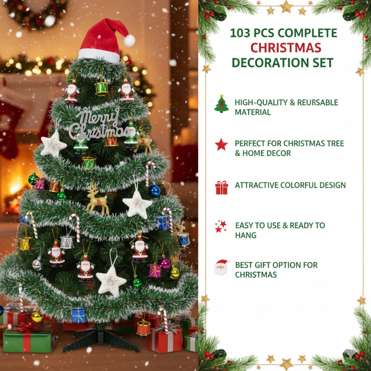 4 Feet Christmas Tree with 103 Decoration Items