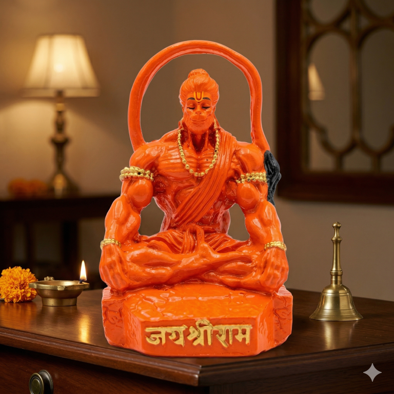 Meditating Hanuman Ji "Baahubali" Figurine | Jai Shree Ram Car & Home Decor