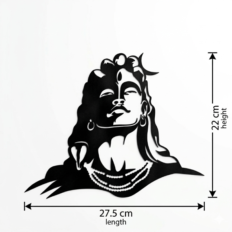 tiny shiny Lord Shiva Wooden Wall Decor Panel | Mahadev MDF Wall Hanging for Living Room, Bedroom & Office