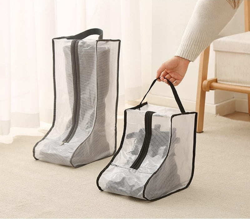Tiny Shiny Waterproof Shoe Storage Bag for Long  and Short Boots — Dustproof Travel Boot Organizer