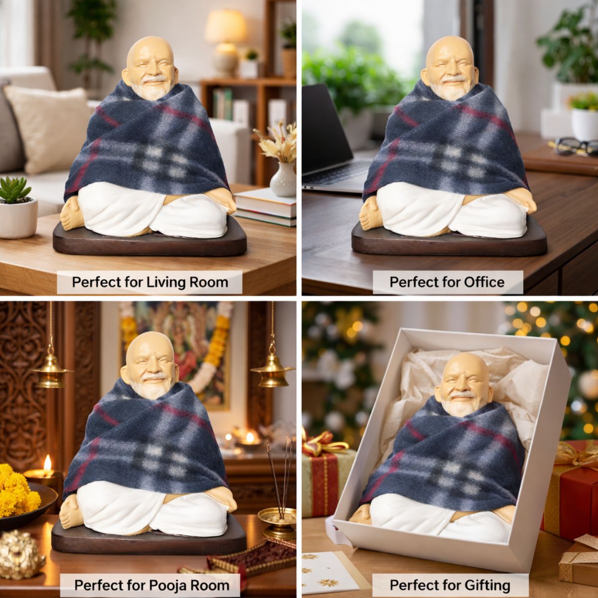 Neem Karoli Baba Sitting Statue 17 cm
