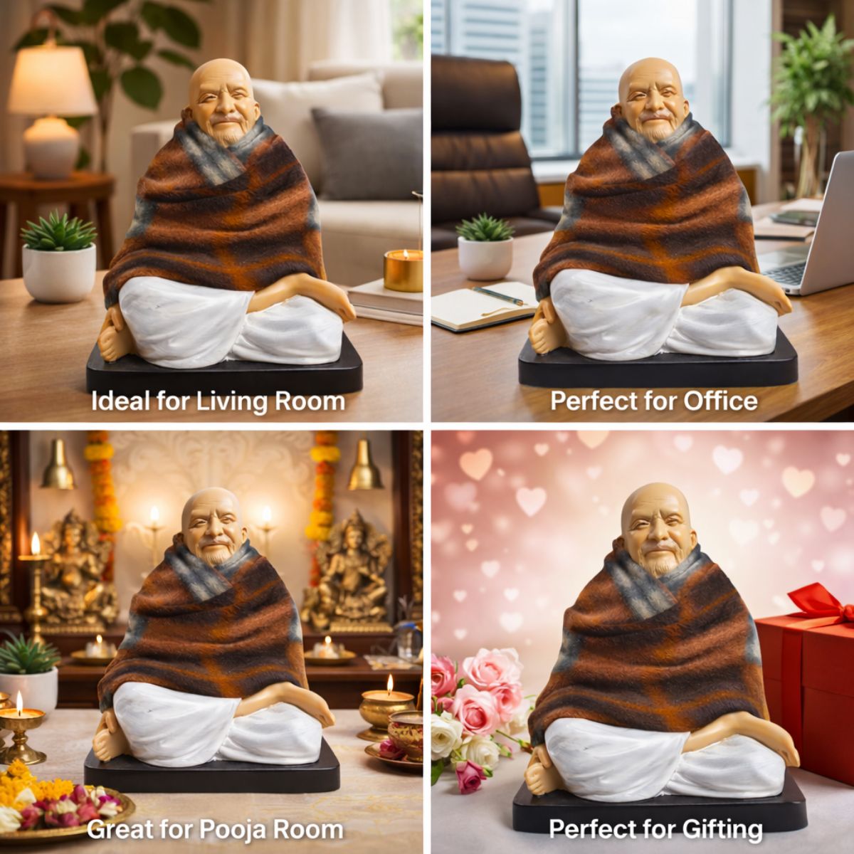 Neem Karoli Baba Sitting Statue 17 cm
