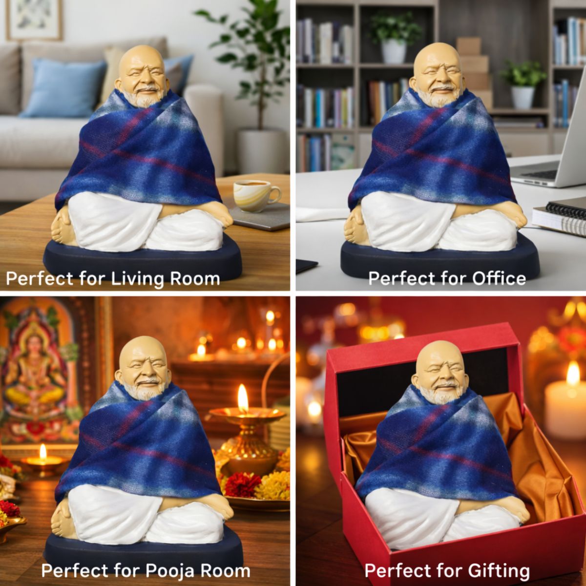 Neem Karoli Baba Sitting Statue 17 cm