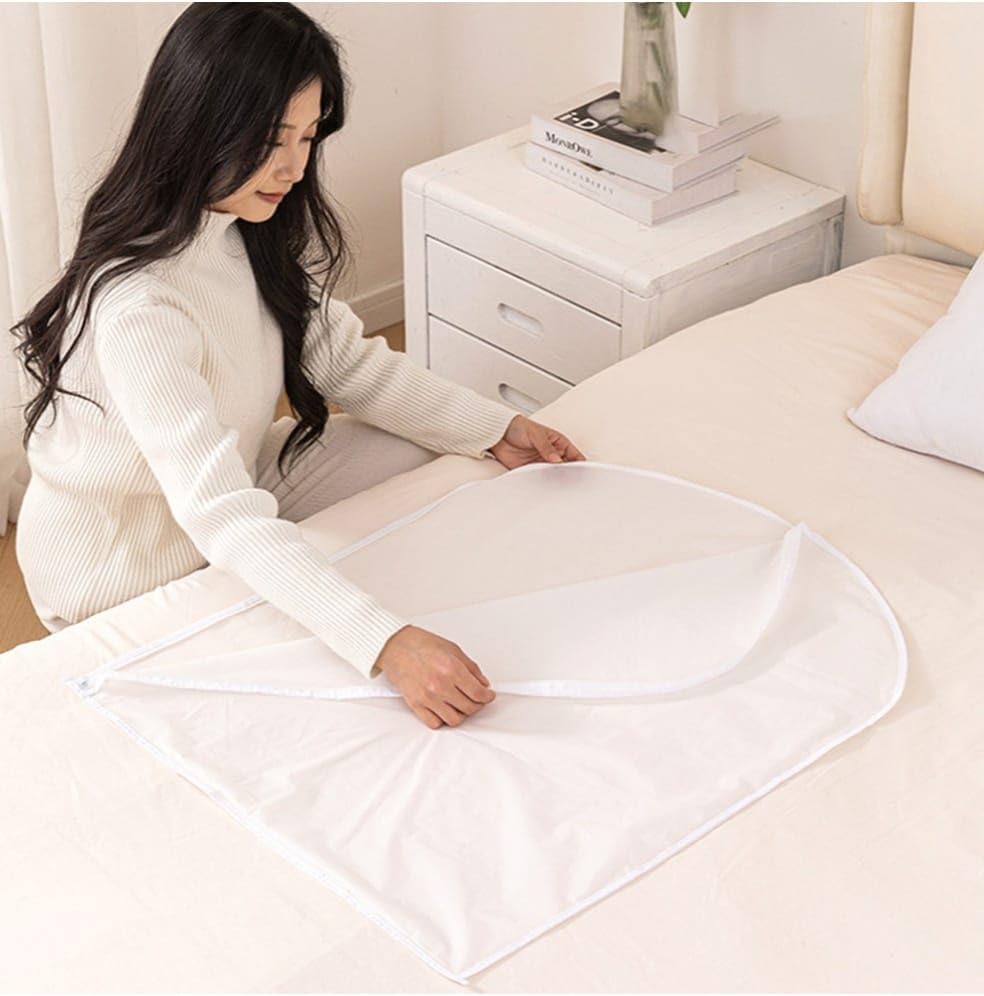 Tiny Shiny Clothes Cover Protector with Zip —  Transparent PEVA Garment Bag for Hanging Clothes |  Dustproof | Breathable | Pack of 2, 3 and 4
