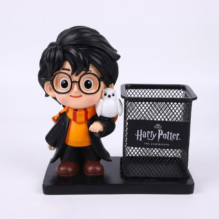 Chibi Harry Potter & Hedwig Desk Organizer | Magical Figurine Pen Holder
