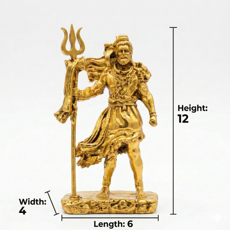Lord Shiva Mahadev Standing Figurine with Trishul | Spiritual Home & Car Decor