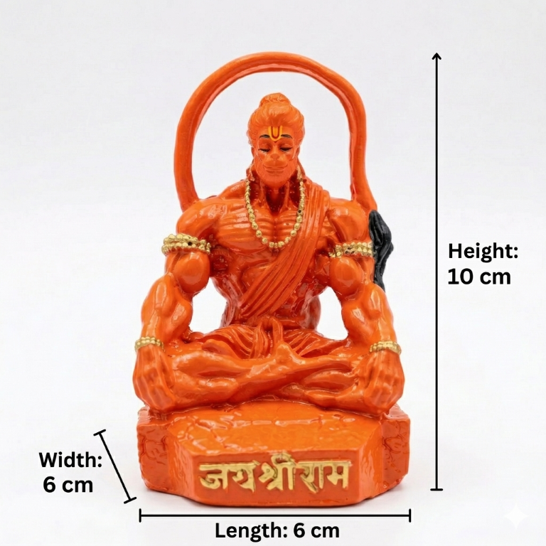 Meditating Hanuman Ji "Baahubali" Figurine | Jai Shree Ram Car & Home Decor