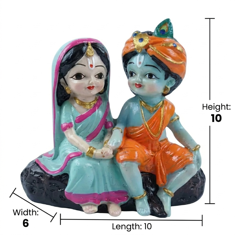 Divine Little Radha Krishna Figurine | Cute Spiritual Home & Car Decor