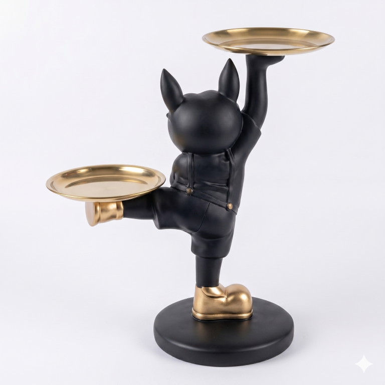 Cool Bulldog Dual-Tray Storage Figurine | Quirky Home & Office Organizer
