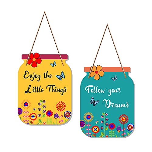 Follow Your Dreams Wooden Wall Hanger | Quotes Decor Item | Motivational Wall Decor | Wall Poster | Graphic Art | Gift Items | Office Wall Decoration Items
