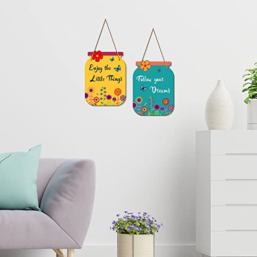 Follow Your Dreams Wooden Wall Hanger | Quotes Decor Item | Motivational Wall Decor | Wall Poster | Graphic Art | Gift Items | Office Wall Decoration Items