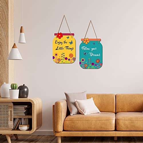 Follow Your Dreams Wooden Wall Hanger | Quotes Decor Item | Motivational Wall Decor | Wall Poster | Graphic Art | Gift Items | Office Wall Decoration Items