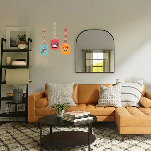 Rajasthani Culture Spoon-Shaped MDF Wooden Wall Hanging | Decorative Home Décor Plates | Traditional Ethnic Artwork for Living Room, Bedroom & Hall | Lightweight & Ready to Hang, 1 order is 3 pieces